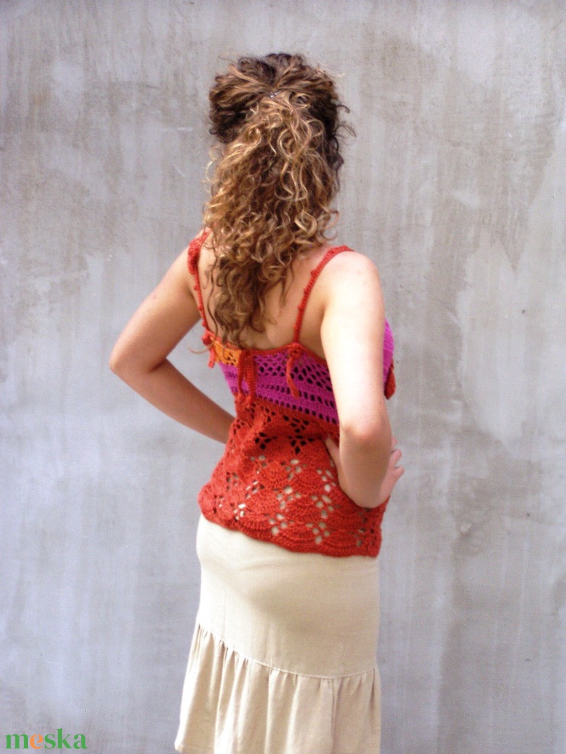 Boho női blúz színes bohém horgolt mellény Frida Kahlo ihletésű - ruha & divat - női ruha - blúz - Meska.hu Boho női blúz színes bohém horgolt mellény Frida Kahlo ihletésű - ruha & divat - női ruha - blúz - Meska.hu