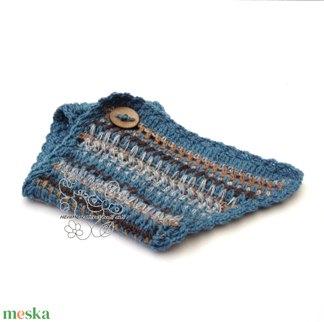 Horgolt nyakmelegítő, bohém nyakravaló sál öko gyapjúból - ruha & divat - sál, sapka, kendő - sál - Meska.hu