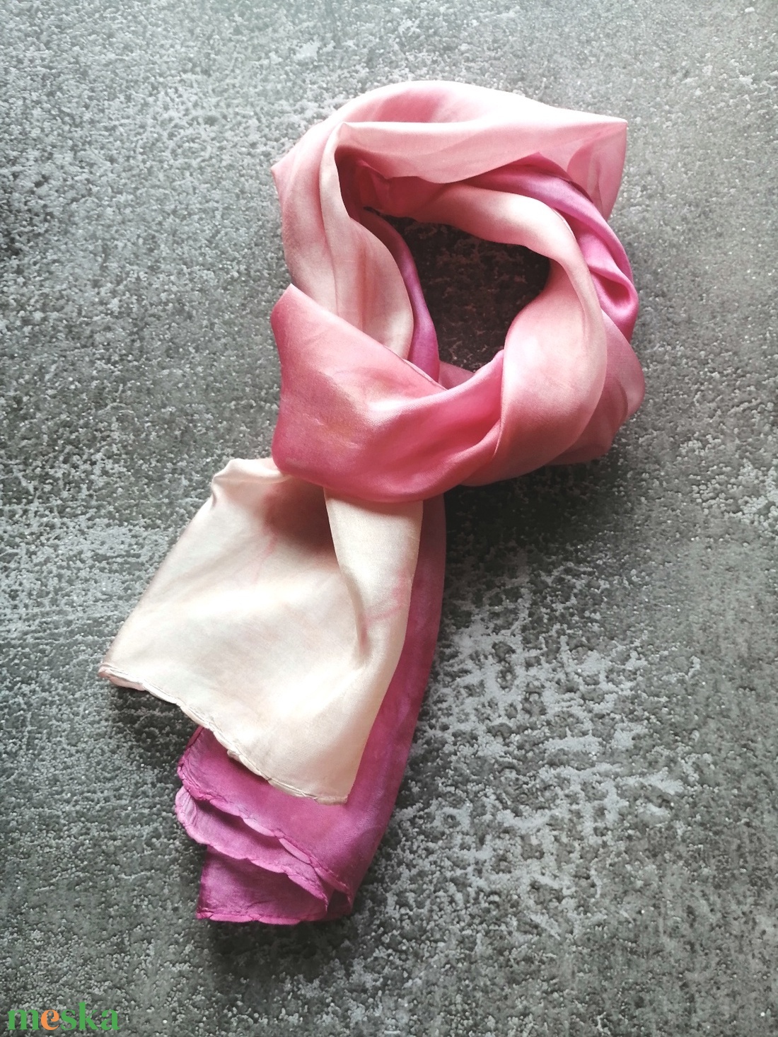 Mimóza pasztell hernyóselyem sál - ruha & divat - sál, sapka, kendő - sál - Meska.hu