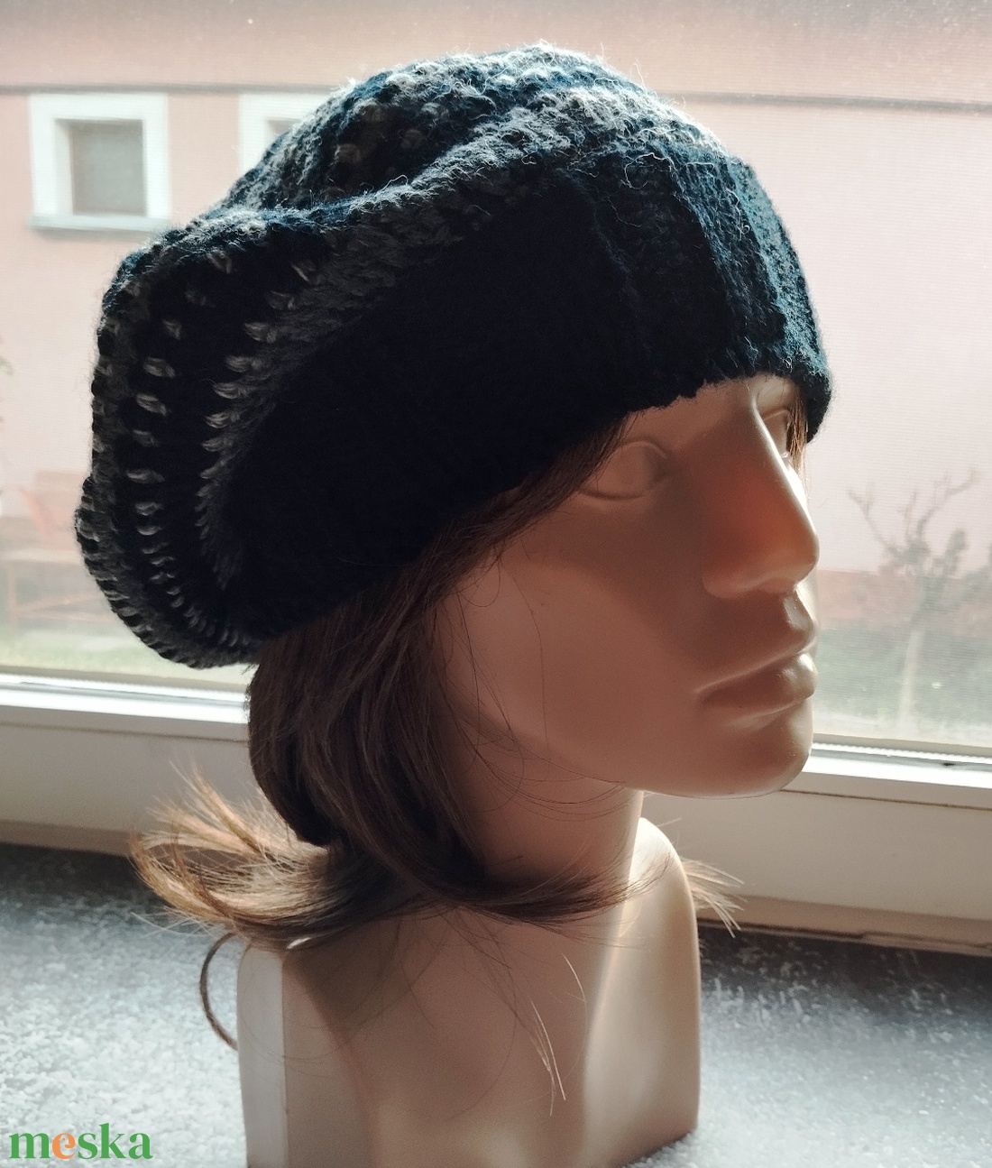 Fekete szürke laza női barett sapka horgolt boho slouchy öko gyapjúból - ruha & divat - sál, sapka, kendő - sapka - Meska.hu Fekete szürke laza női barett sapka horgolt boho slouchy öko gyapjúból - ruha & divat - sál, sapka, kendő - sapka - Meska.hu