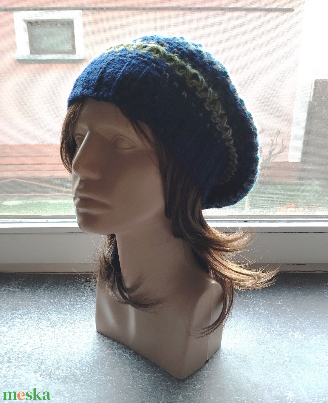 Sötétkék laza női barett sapka horgolt boho slouchy öko gyapjúból - ruha & divat - sál, sapka, kendő - sapka - Meska.hu Sötétkék laza női barett sapka horgolt boho slouchy öko gyapjúból - ruha & divat - sál, sapka, kendő - sapka - Meska.hu