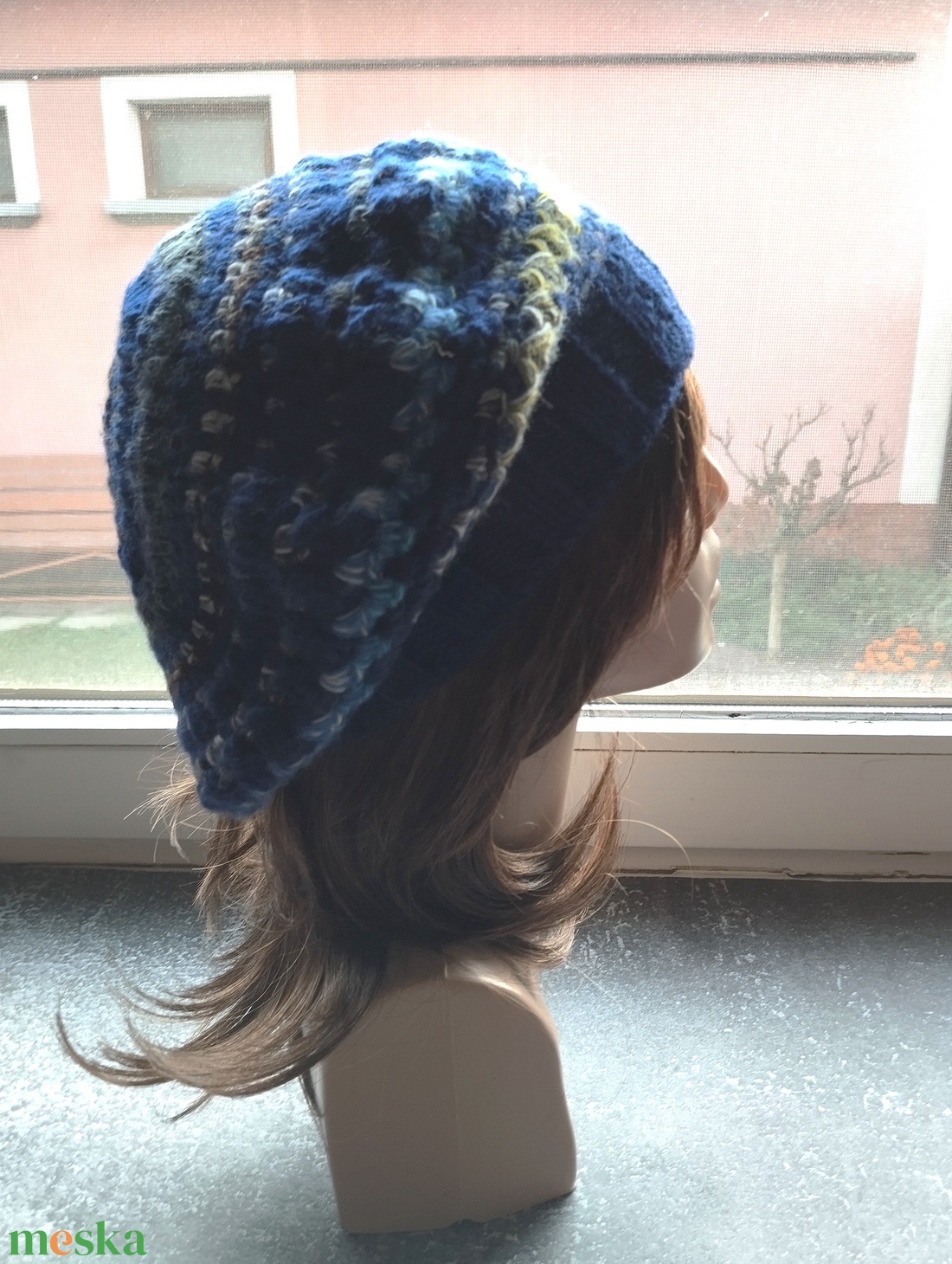 Sötétkék laza női barett sapka horgolt boho slouchy öko gyapjúból - ruha & divat - sál, sapka, kendő - sapka - Meska.hu Sötétkék laza női barett sapka horgolt boho slouchy öko gyapjúból - ruha & divat - sál, sapka, kendő - sapka - Meska.hu