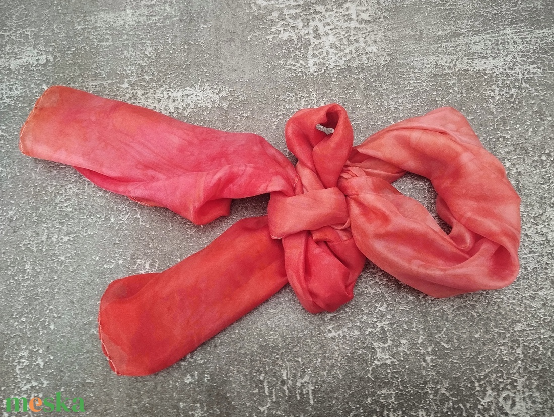 Korall hernyóselyem sál női stóla - ruha & divat - sál, sapka, kendő - sál - Meska.hu