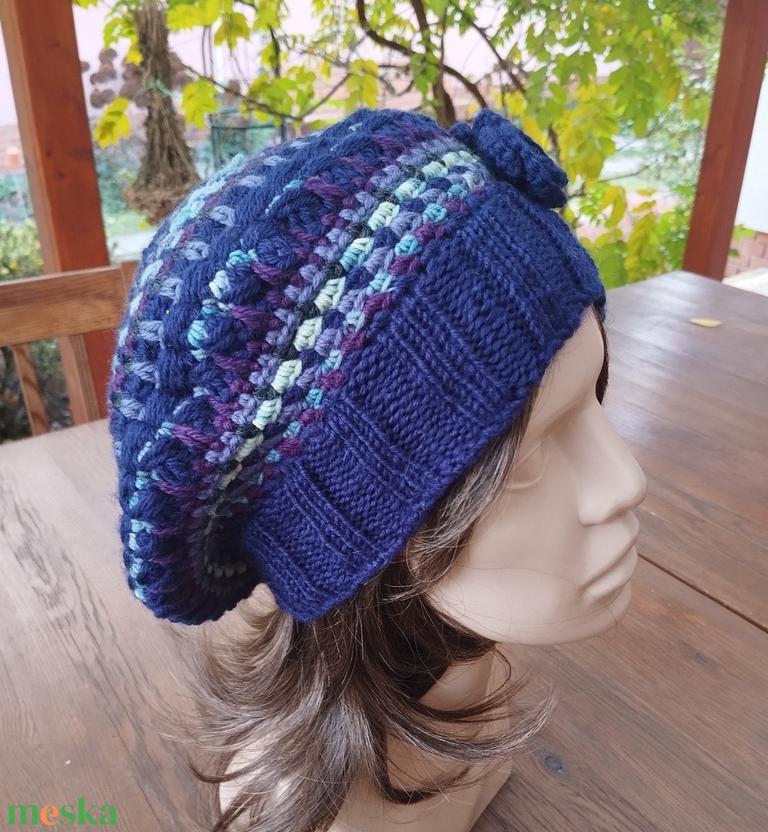 Vadszilva laza női barett sapka horgolt boho slouchy puha gyapjúból - ruha & divat - sál, sapka, kendő - sapka - Meska.hu