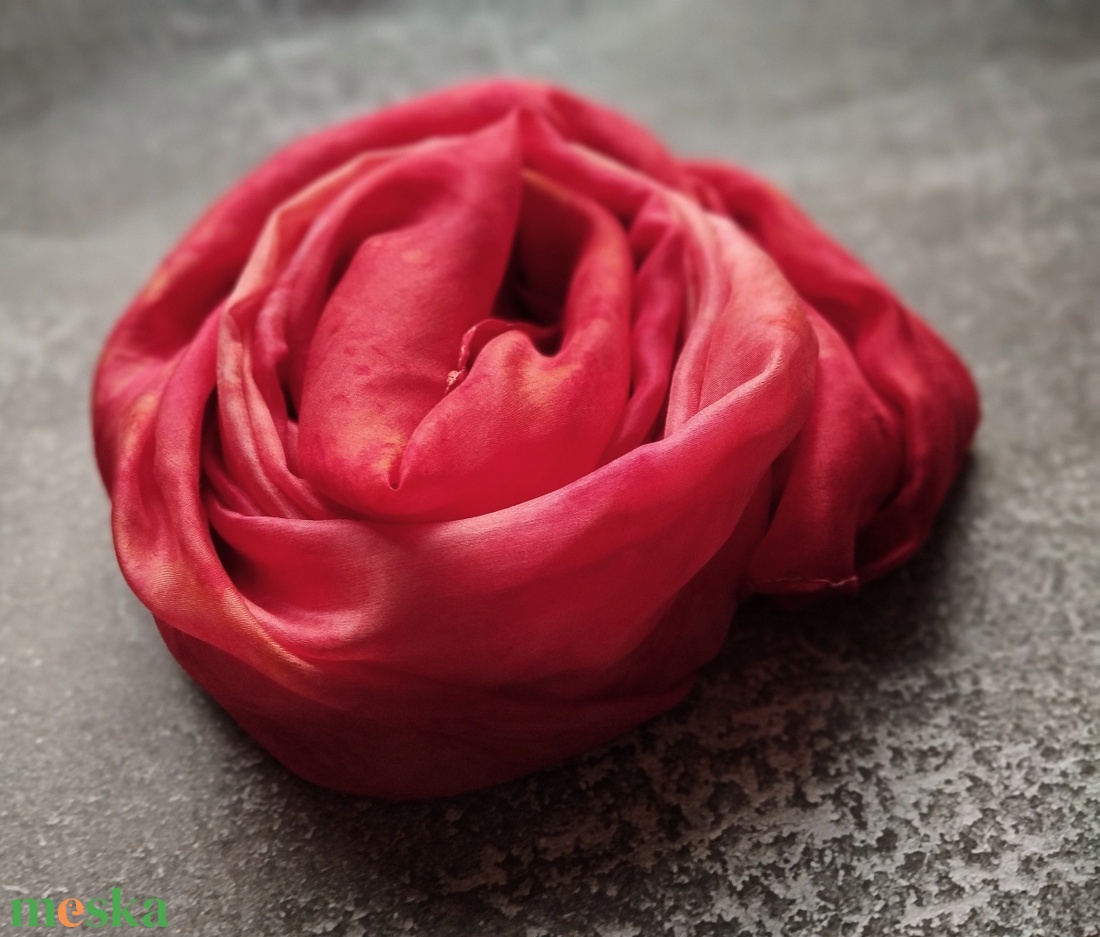 Korall hernyóselyem sál női stóla - ruha & divat - sál, sapka, kendő - sál - Meska.hu