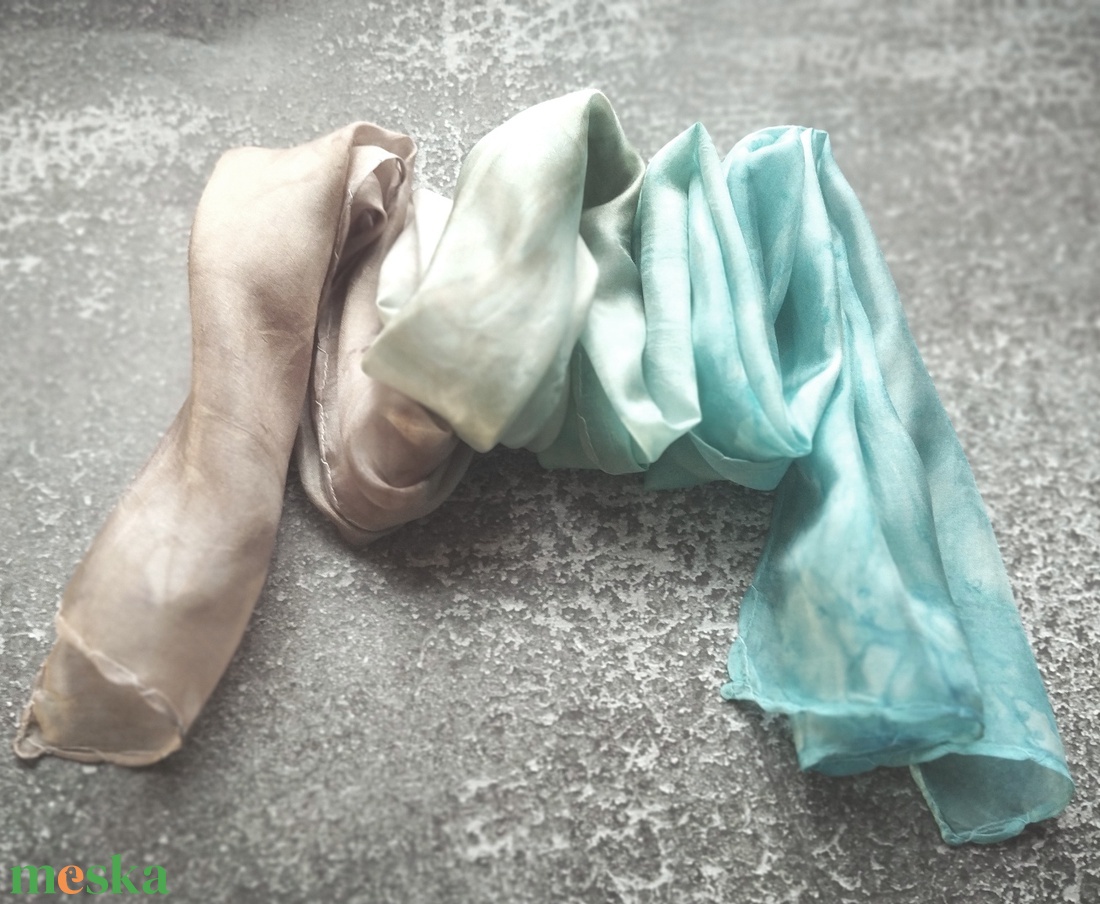 Halvány pasztell hernyóselyem sál - ruha & divat - sál, sapka, kendő - sál - Meska.hu