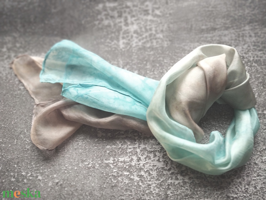 Halvány pasztell hernyóselyem sál - ruha & divat - sál, sapka, kendő - sál - Meska.hu