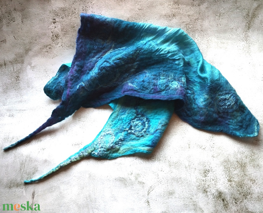 Selyem gyapjú nuno nemez kendő sál - ruha & divat - sál, sapka, kendő - kendő - Meska.hu