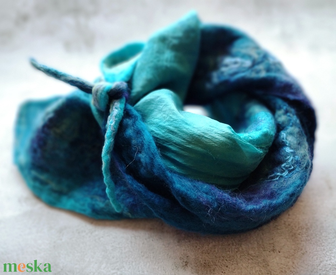 Selyem gyapjú nuno nemez kendő sál - ruha & divat - sál, sapka, kendő - kendő - Meska.hu