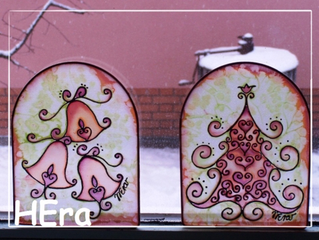 Ó szép fenyő selyem-ablakkép -  - Meska.hu