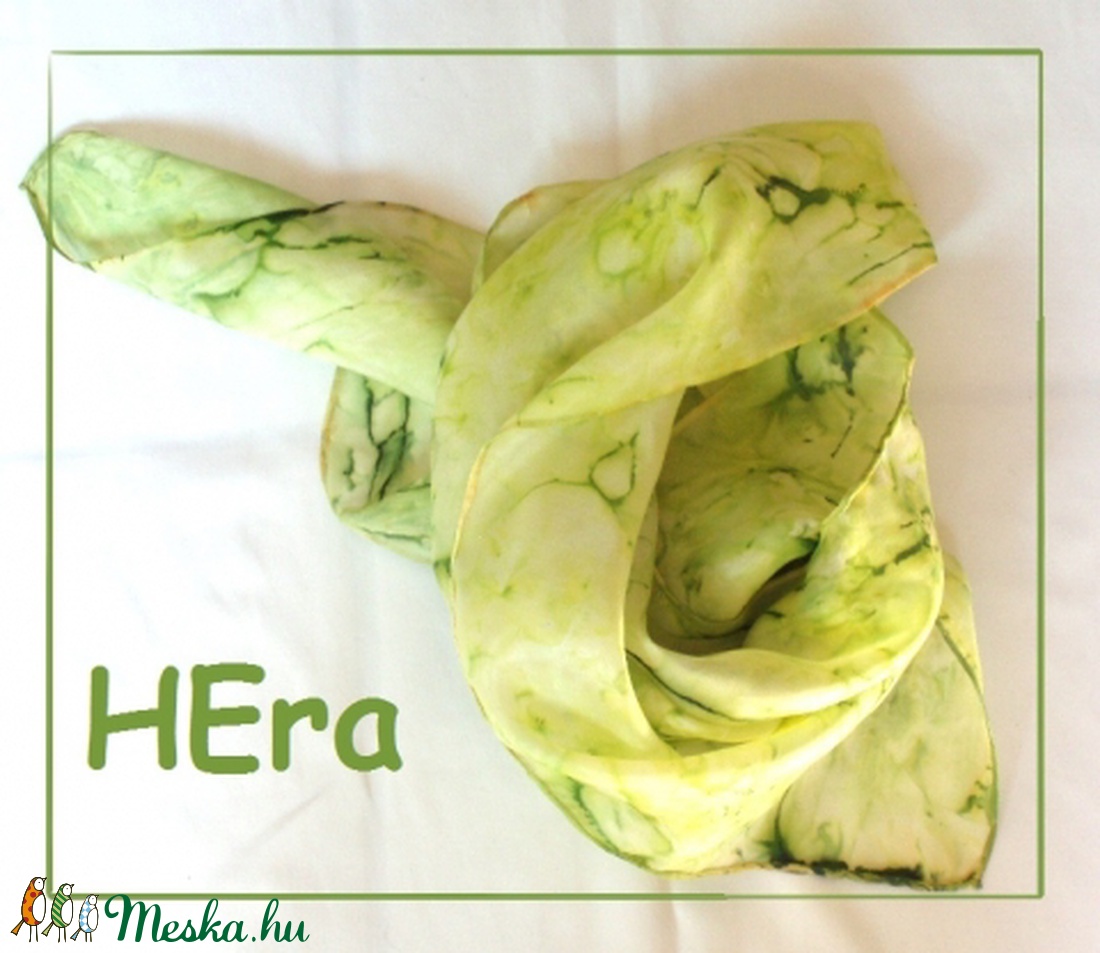 Pisztácia hernyóselyem kendő -  - Meska.hu
