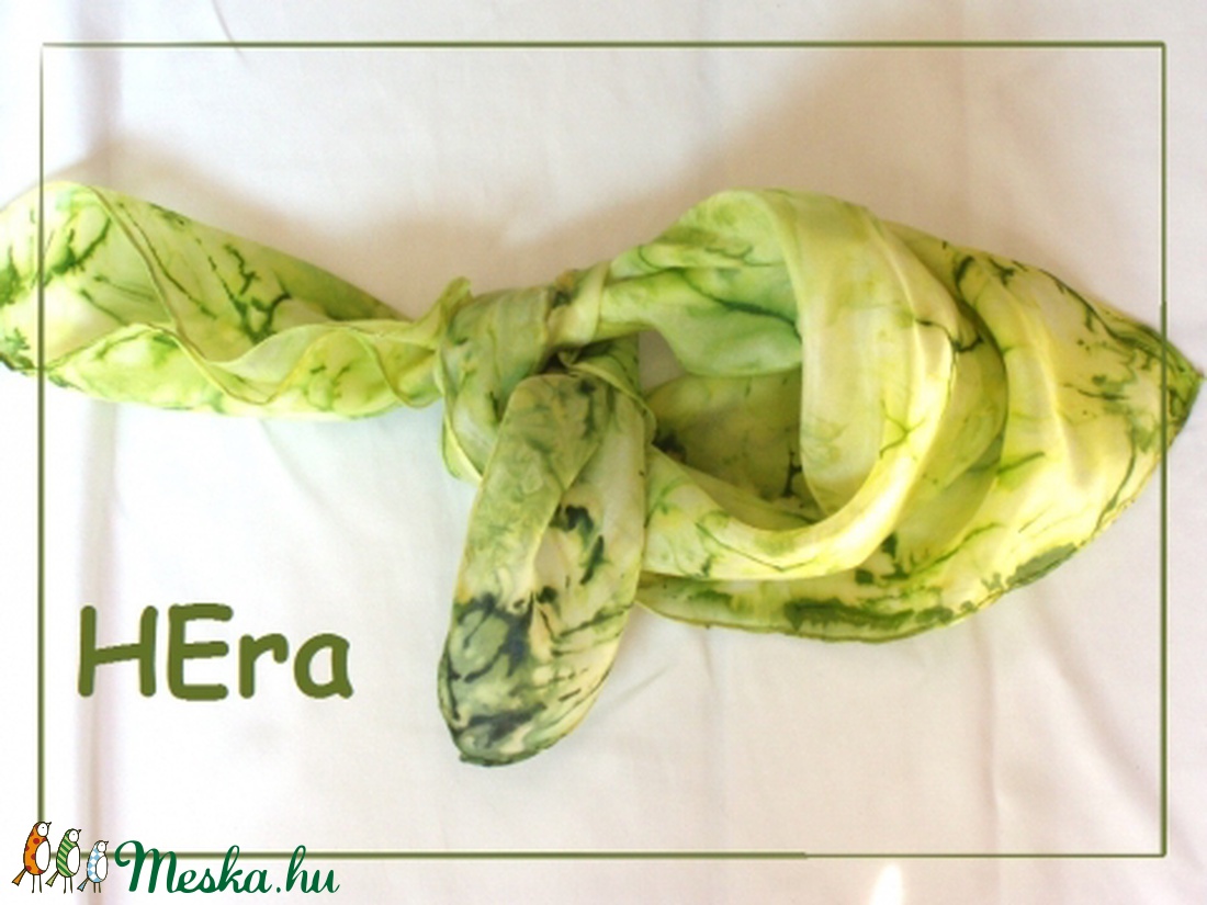 Pisztácia hernyóselyem kendő -  - Meska.hu