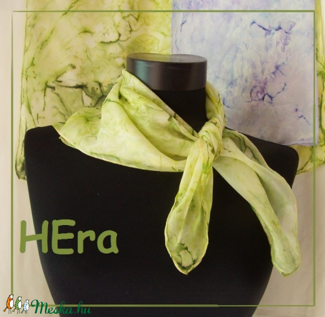 Pisztácia hernyóselyem kendő -  - Meska.hu