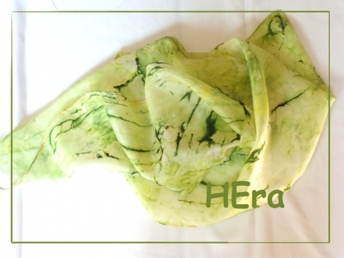 Pisztácia hernyóselyem kendő -  - Meska.hu