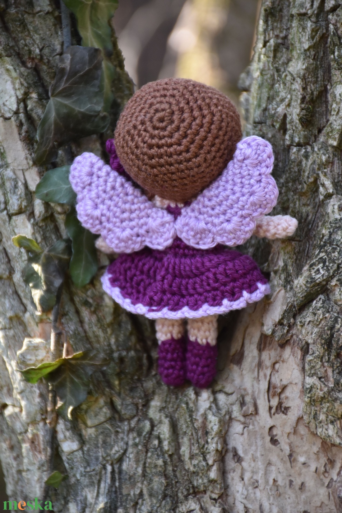 Horgolt lila tündér baba  - játék & sport - baba & babaház - baba - Meska.hu