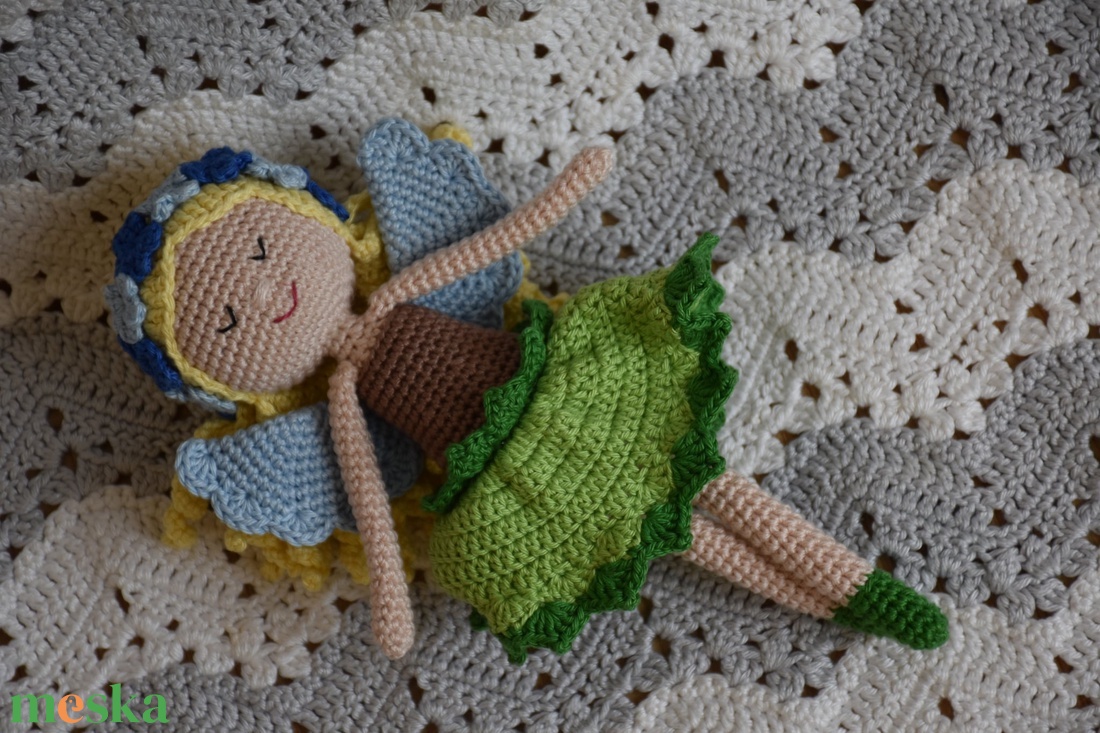 Horgolt virágos tündér baba - játék & sport - baba & babaház - baba - Meska.hu