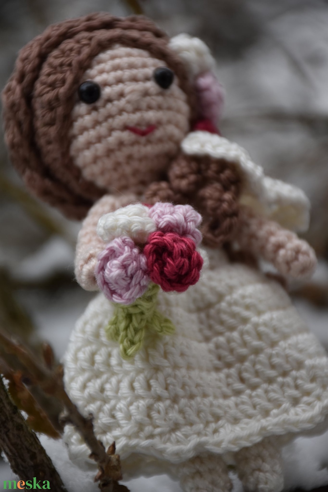 Horgolt menyasszonyi ruhás baba - játék & sport - baba & babaház - játékbaba, babakellék - Meska.hu