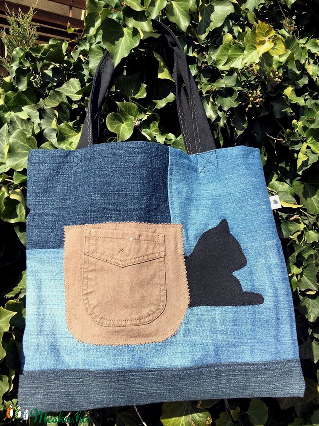 FUSION 52. ------ Lesben álló cicás shopper. - táska & tok - bevásárlás & shopper táska - shopper, textiltáska, szatyor - Meska.hu