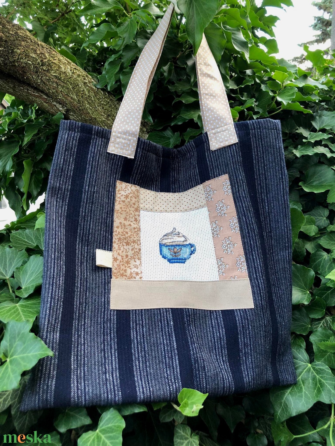  CAFÉ LATTE. Shopper. - táska & tok - bevásárlás & shopper táska - shopper, textiltáska, szatyor - Meska.hu