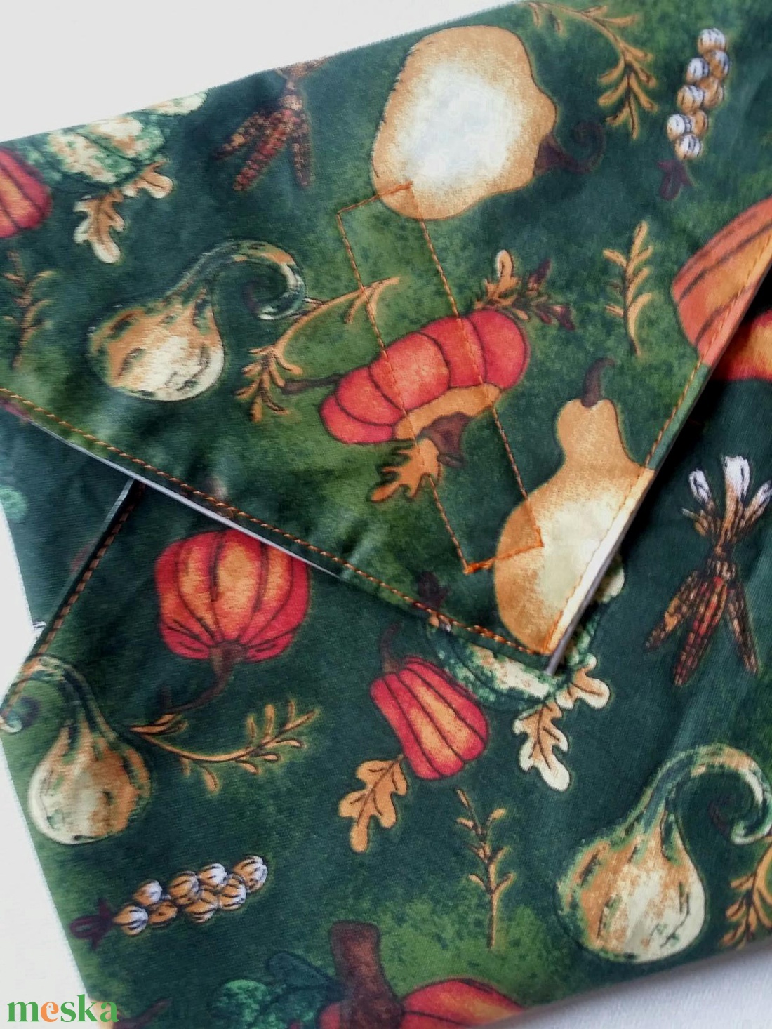 PUMPKIN FIELD 2. Környezetbarát tépőzáras szendvics-csomagoló. - táska & tok - uzsonna- & ebéd tartó - szendvics csomagoló - Meska.hu