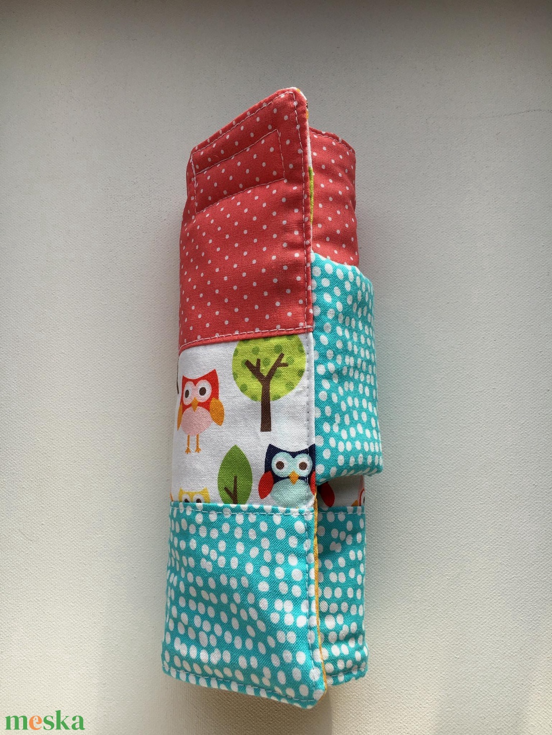 HAPPY OWLS. Baglyos ceruzatekercs. - otthon & életmód - papír, írószer - tolltartó & ceruzatekercs - Meska.hu