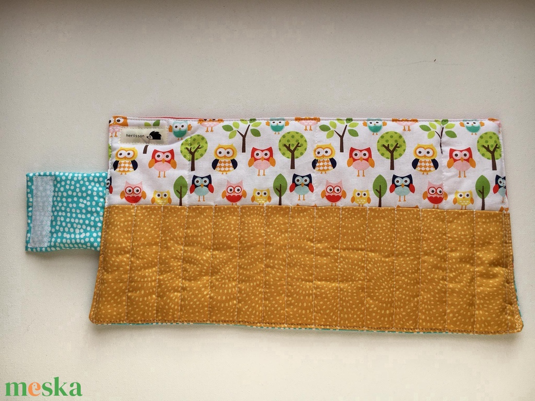 HAPPY OWLS. Baglyos ceruzatekercs. - otthon & életmód - papír, írószer - tolltartó & ceruzatekercs - Meska.hu