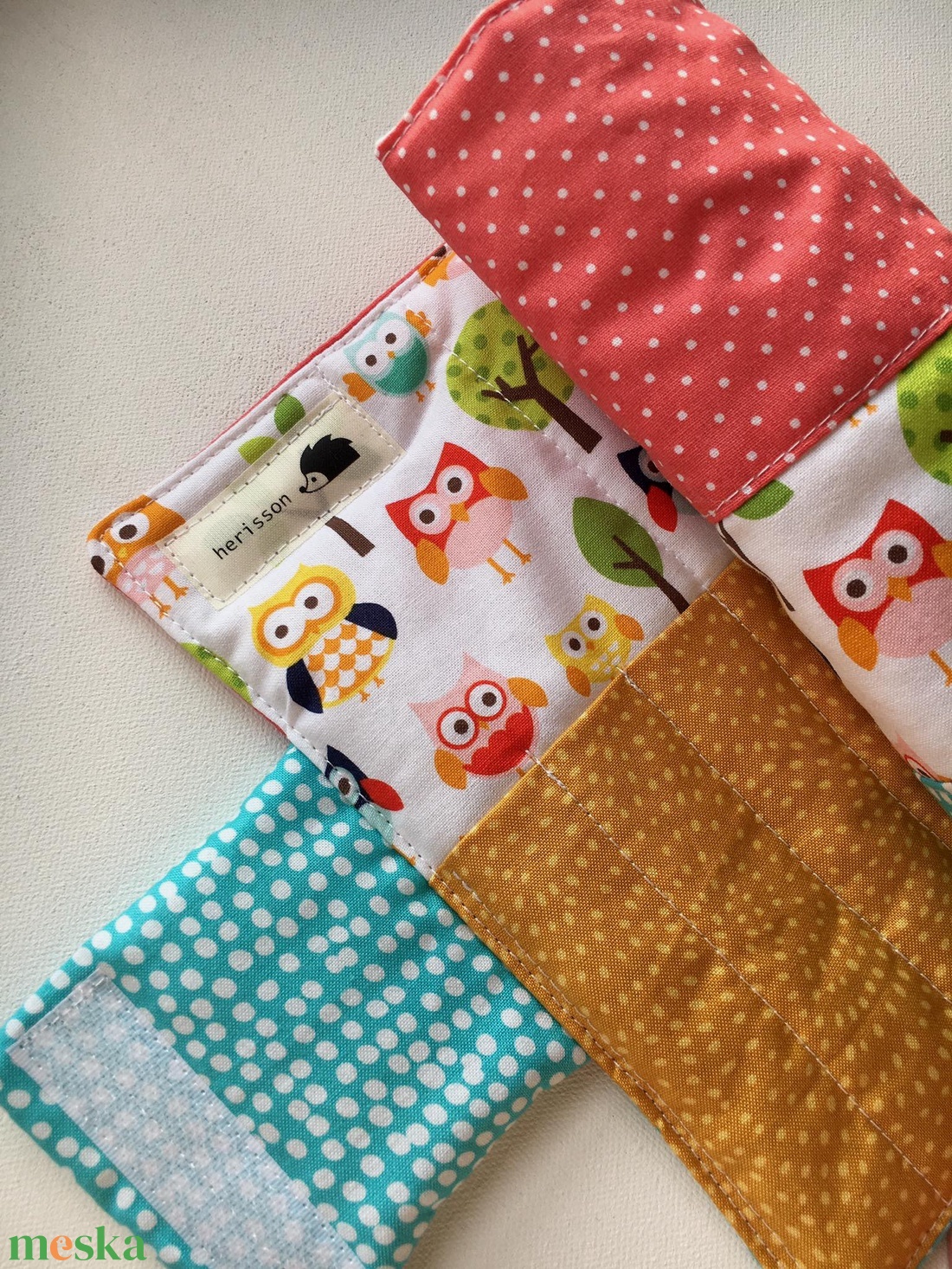 HAPPY OWLS. Baglyos ceruzatekercs. - otthon & életmód - papír, írószer - tolltartó & ceruzatekercs - Meska.hu