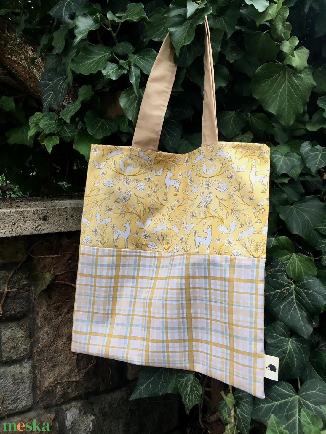 AUTUMN WOODLAND IN SAND. Shopper. - táska & tok - bevásárlás & shopper táska - shopper, textiltáska, szatyor - Meska.hu