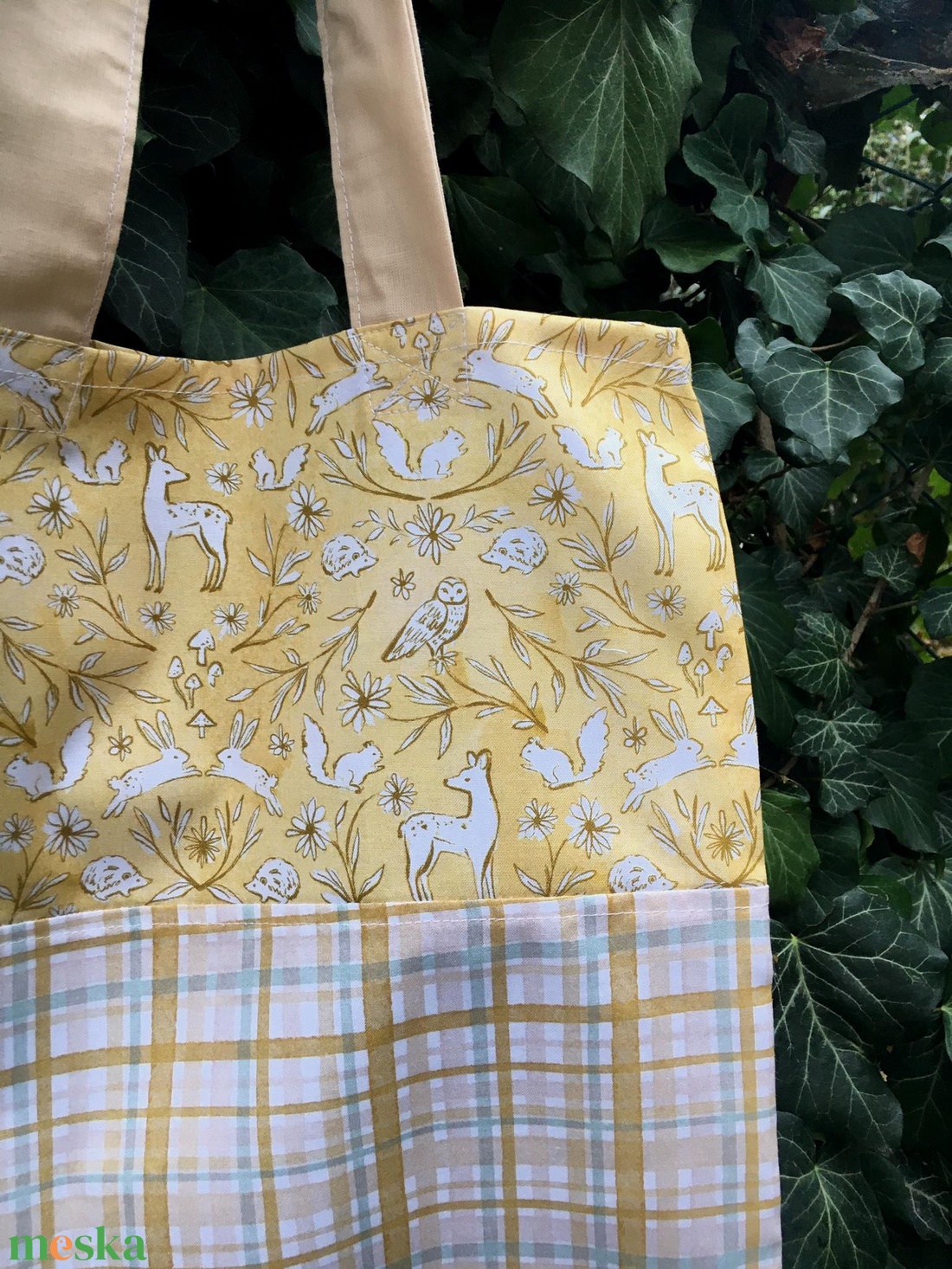 AUTUMN WOODLAND IN SAND. Shopper. - táska & tok - bevásárlás & shopper táska - shopper, textiltáska, szatyor - Meska.hu