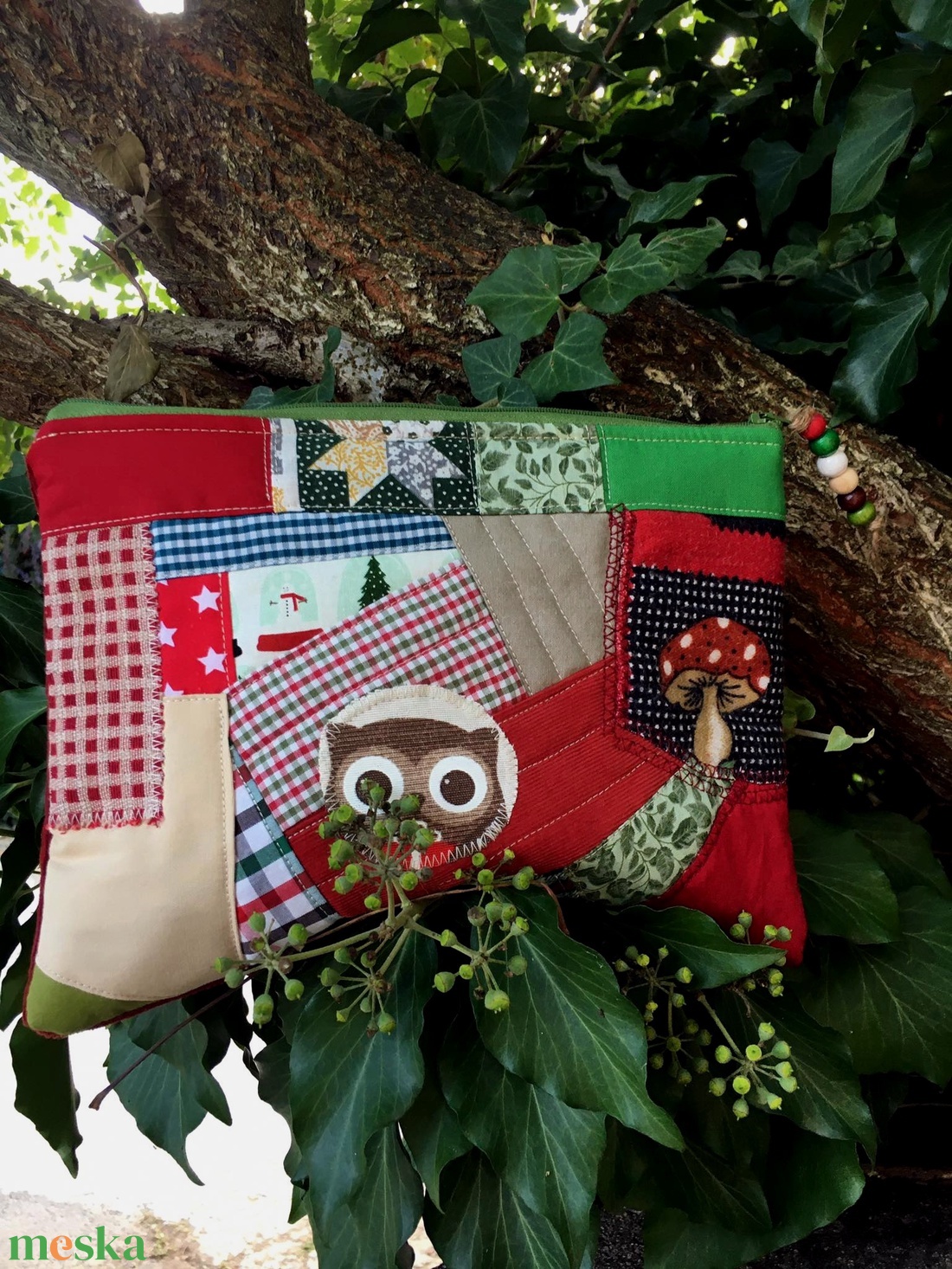 XMAS OWL. Patchwork neszi. No. 3. - táska & tok - neszesszer - Meska.hu