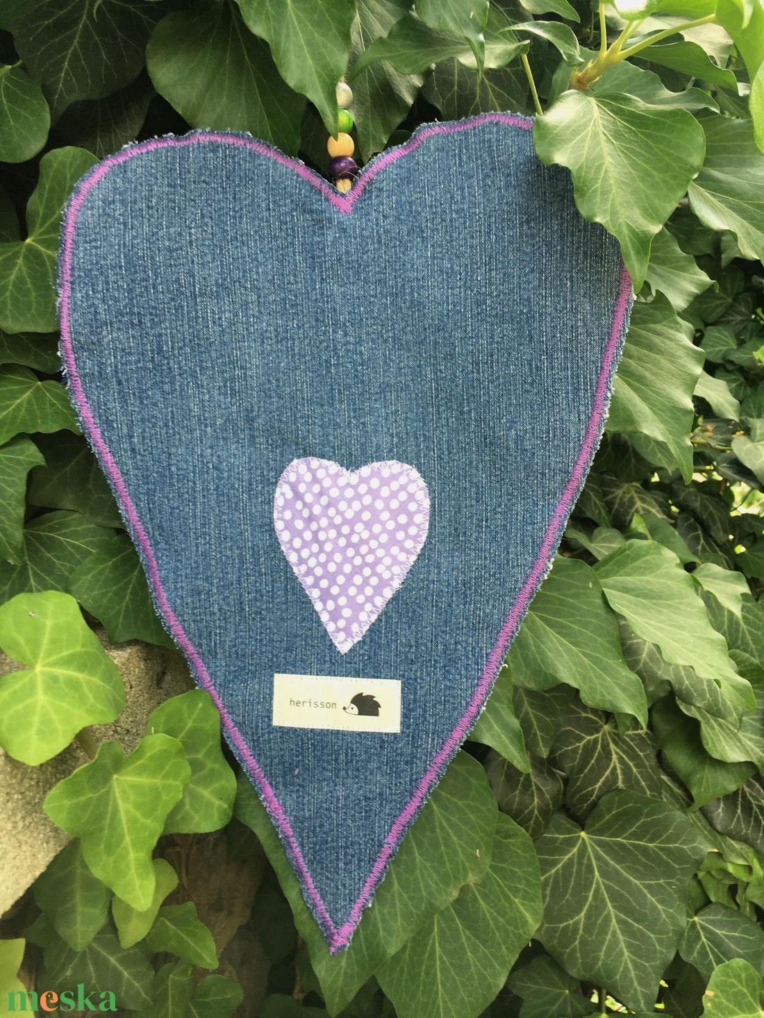 MY LAVANDER HEART. Szív alakú függődísz + 2 db levendulatasak - otthon & életmód - dekoráció - ajtó- és ablak dekoráció - ajtódísz & kopogtató - Meska.hu