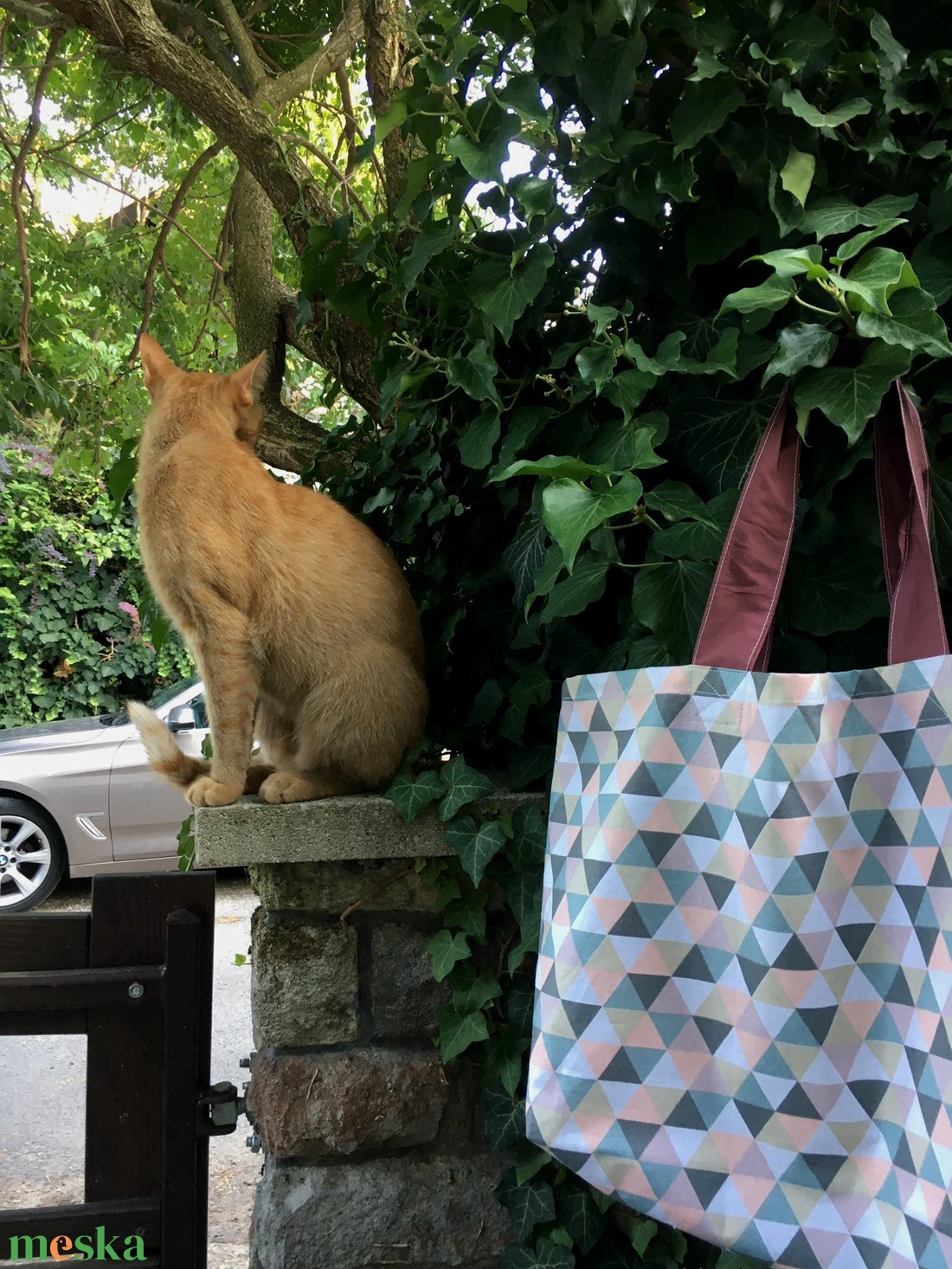 t r i a n g l e s.  Shopper. (Róki cicám nem eladó :))) - táska & tok - bevásárlás & shopper táska - shopper, textiltáska, szatyor - Meska.hu