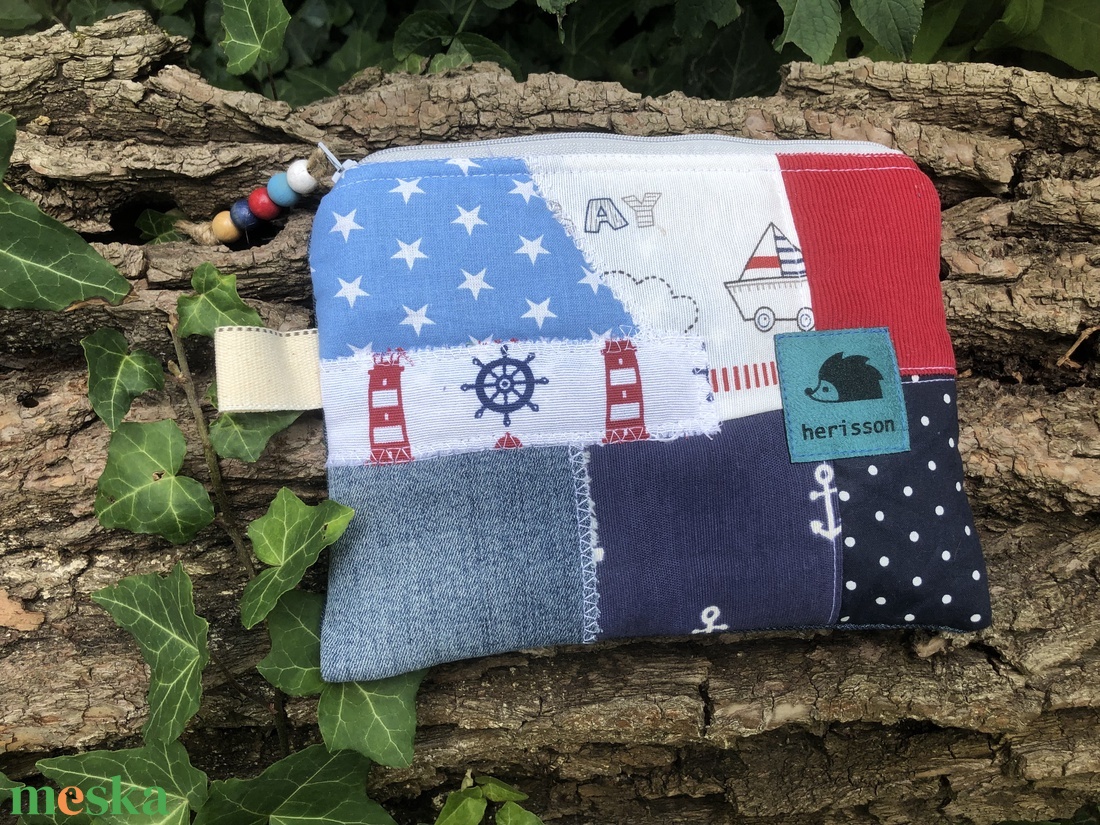 MIXED UP in NAVY. No. 2. Patchwork neszi.  - táska & tok - neszesszer - Meska.hu