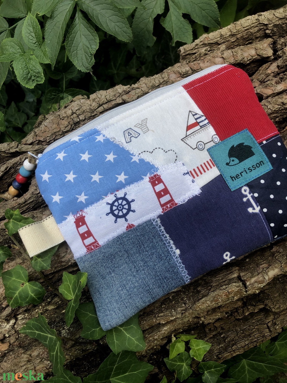 MIXED UP in NAVY. No. 2. Patchwork neszi.  - táska & tok - neszesszer - Meska.hu
