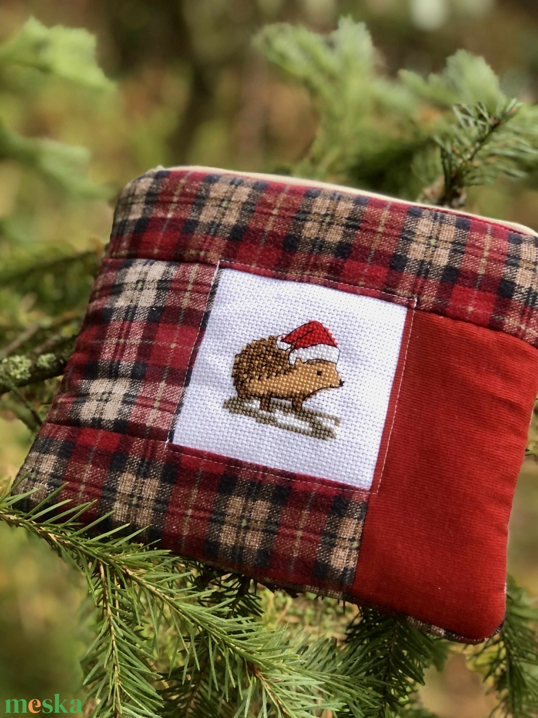 WINTER HEDGIE. Sünis puha, flanel neszi skandináv stílusban. - táska & tok - neszesszer - Meska.hu