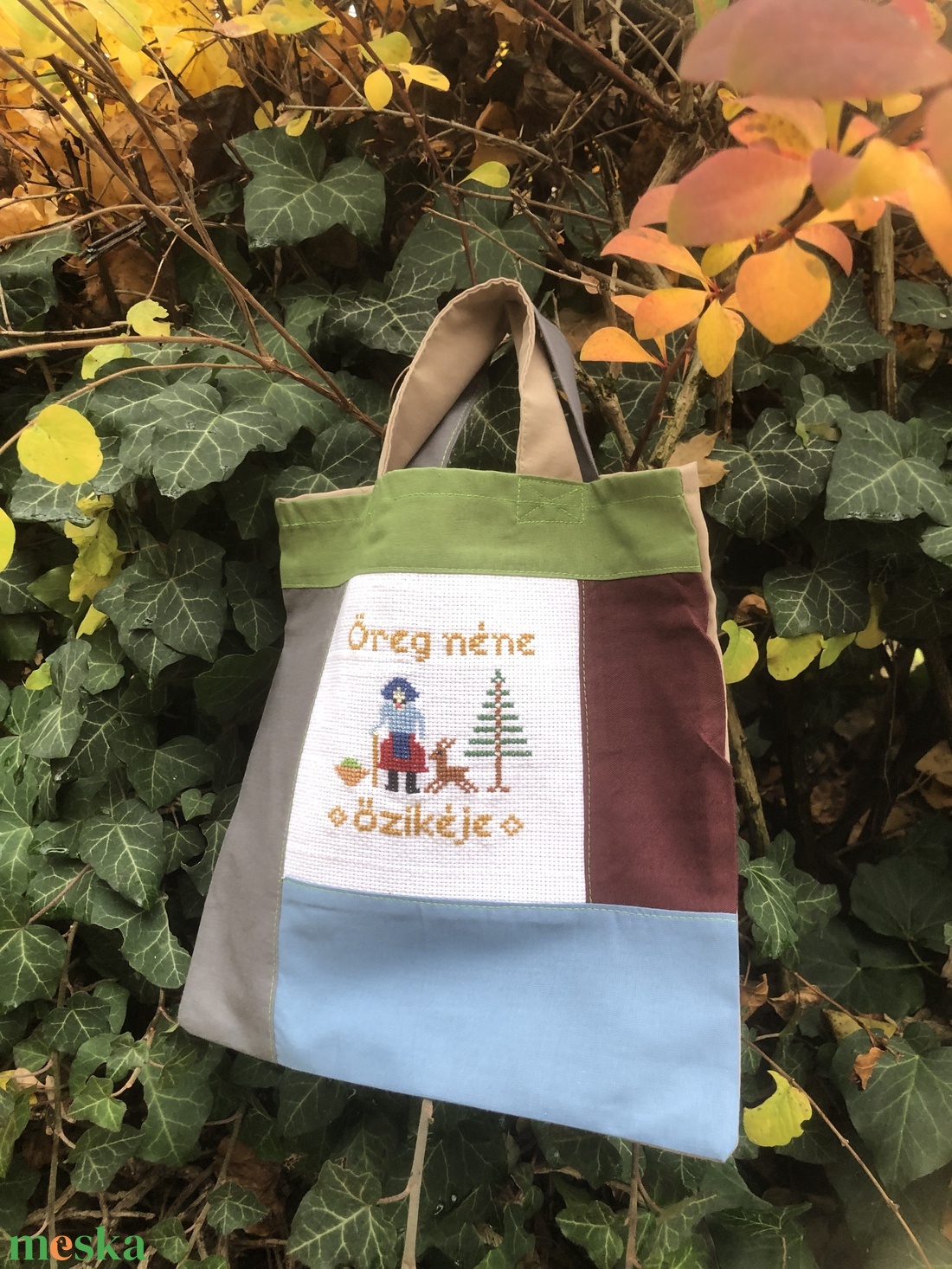 ÖREG NÉNE ŐZIKÉJE. ----> Mini-shopper ovisoknak és az apró kincseiknek  - táska & tok - bevásárlás & shopper táska - shopper, textiltáska, szatyor - Meska.hu