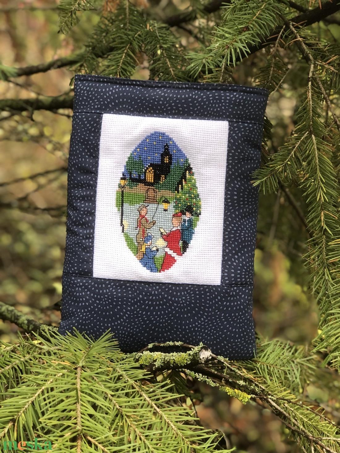 silent night -Éjkék könyvtasak karácsonyi hangulatban - könyv & zene - könyvtok - Meska.hu