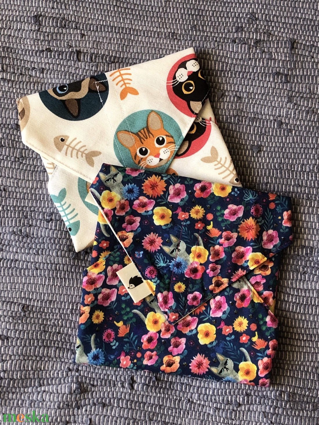 c a t s . 2 db újraszalvéta - táska & tok - uzsonna- & ebéd tartó - szendvics csomagoló - Meska.hu