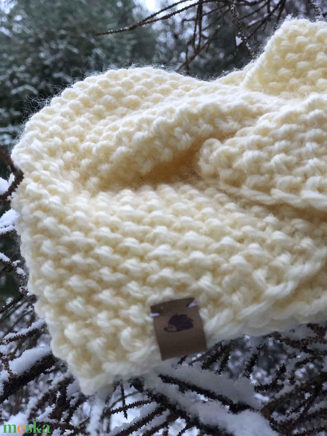 H U N Y O R. Kézzel kötött puha, meleg fülvédő - ruha & divat - sál, sapka, kendő - fejpánt - Meska.hu