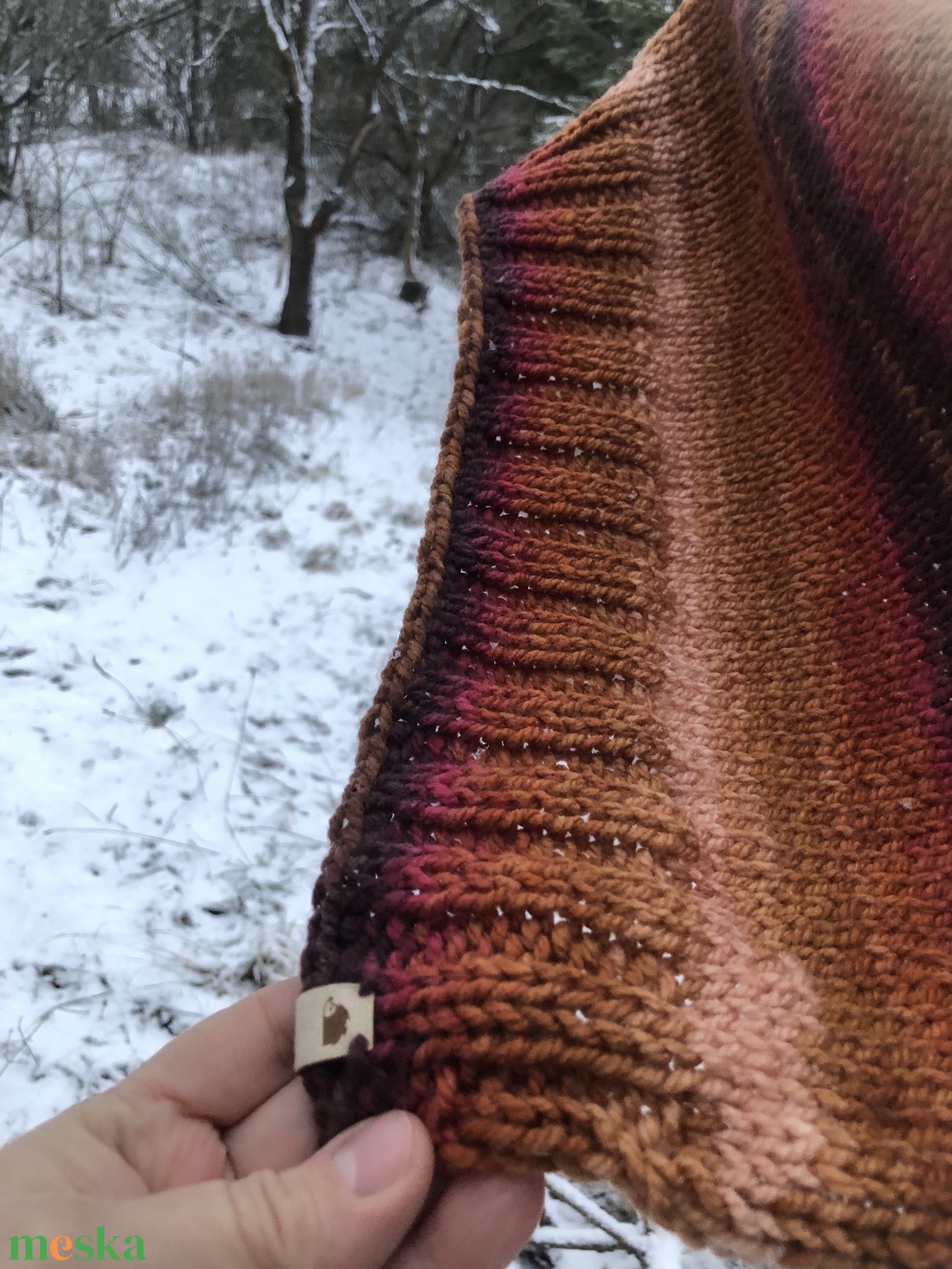 T r o n d h e i m. Kézzel kötött puha, meleg baktus  - ruha & divat - sál, sapka, kendő - fejpánt - Meska.hu