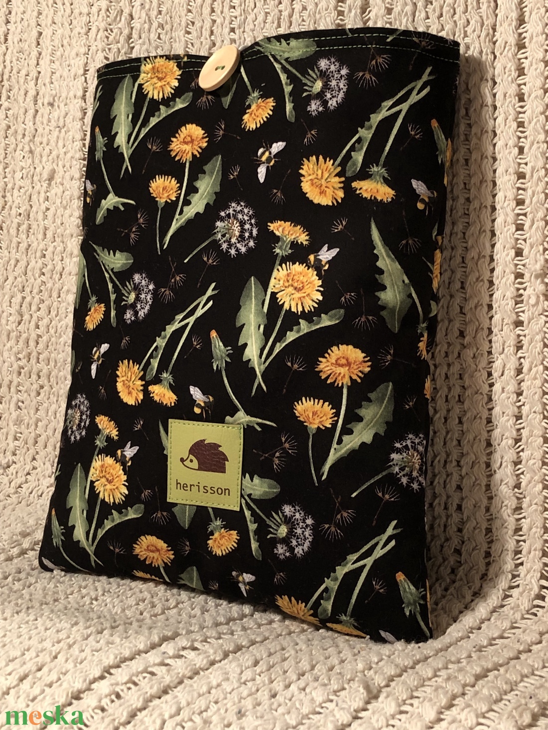 d a n d e l i o n s. Pitypangos könyv/tablet védő tok/könyvtasak/könyvölelő (akár e-booknak is) - táska & tok - ebook & tablet tok - Meska.hu