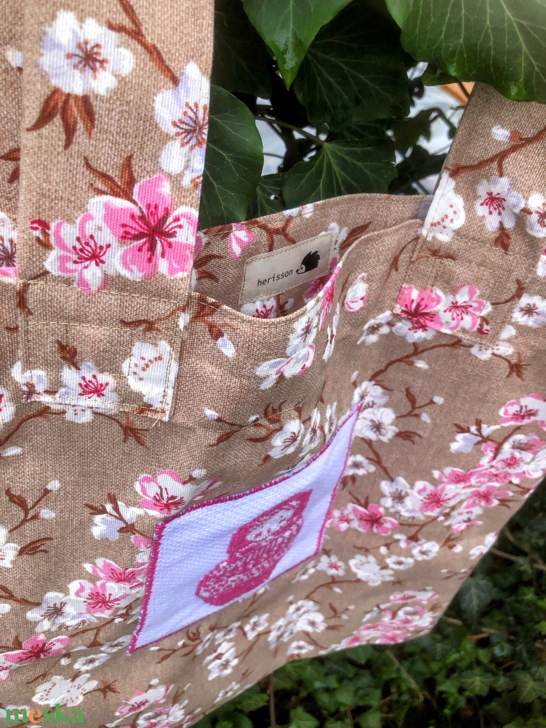 TAVASZI MATRYOSHKA. Nagyméretű, jól pakolható shopper. - táska & tok - bevásárlás & shopper táska - shopper, textiltáska, szatyor - Meska.hu