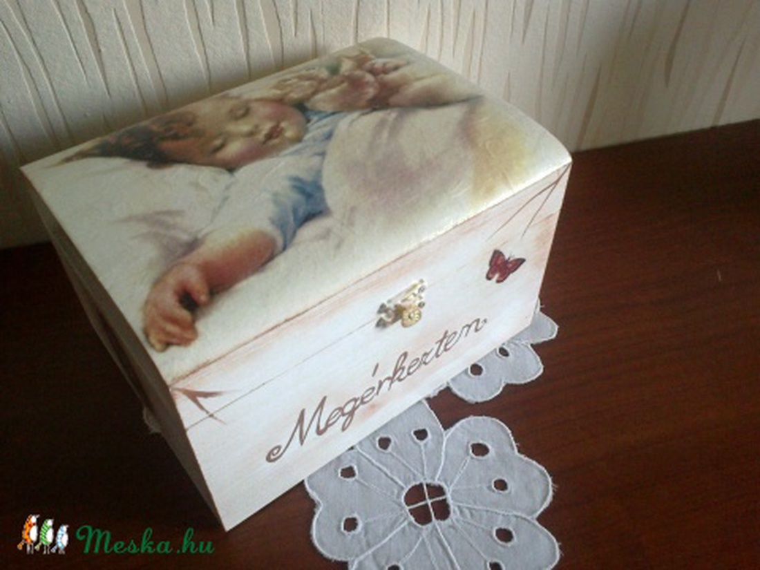 Keresztelő ajándék doboz (Névreszóló) -  - Meska.hu
