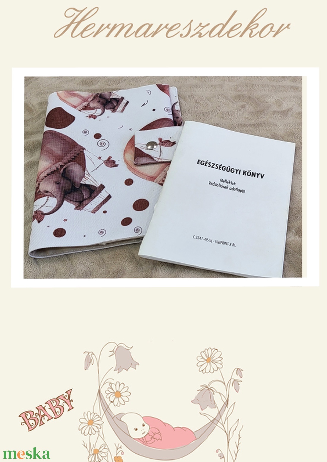 Egészségügyi kiskönyv borító A/5 méret - szépségápolás - pelenka & babaápolás - pelenkázó alátét - Meska.hu