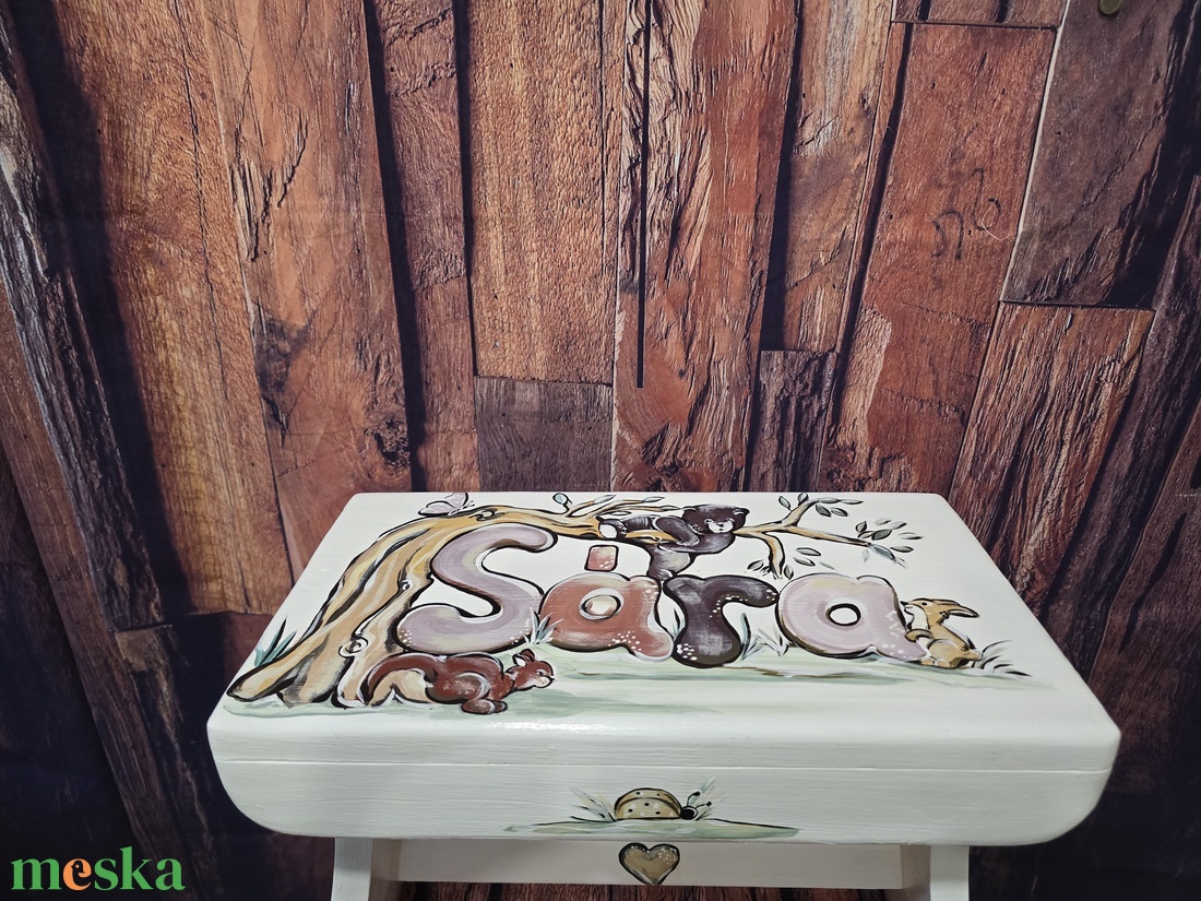 fa sámli kézzel festve - otthon & életmód - babaszoba, gyerekszoba - gyerek szék, sámli - Meska.hu