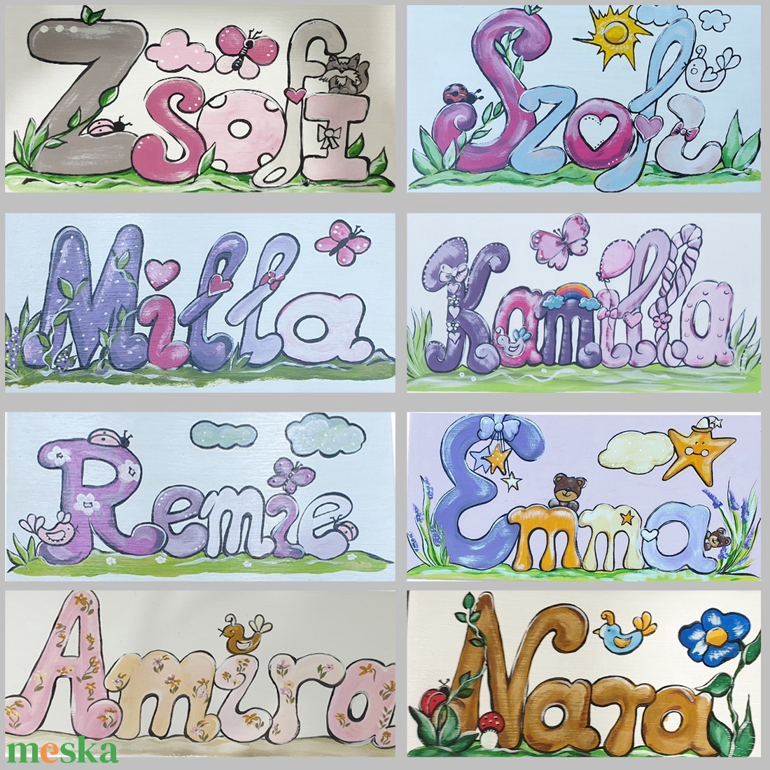 Névre szóló fa gyereksámli � egyedi kézzel festett sámli, keresztelőre és születésnapra - baba - mama - babaszobabútor - gyerek szék, sámli - Meska.hu