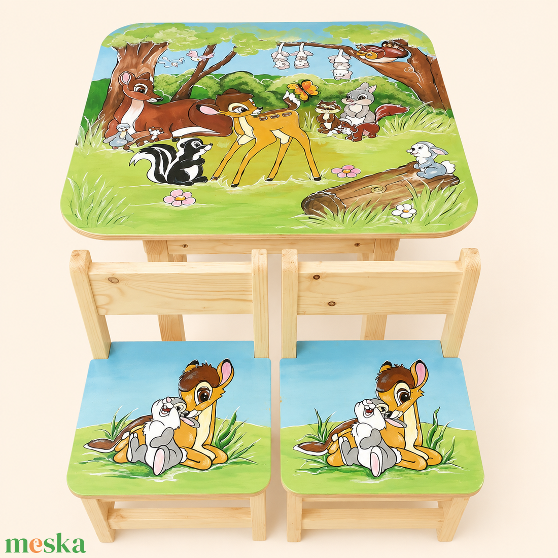 Egyedi gyerek asztal és székek � Egyedi grafikával � Névre szóló kivitel �� Ajándék születésnapra  - baba - mama - babaszobabútor - gyerek asztal székkel - Meska.hu