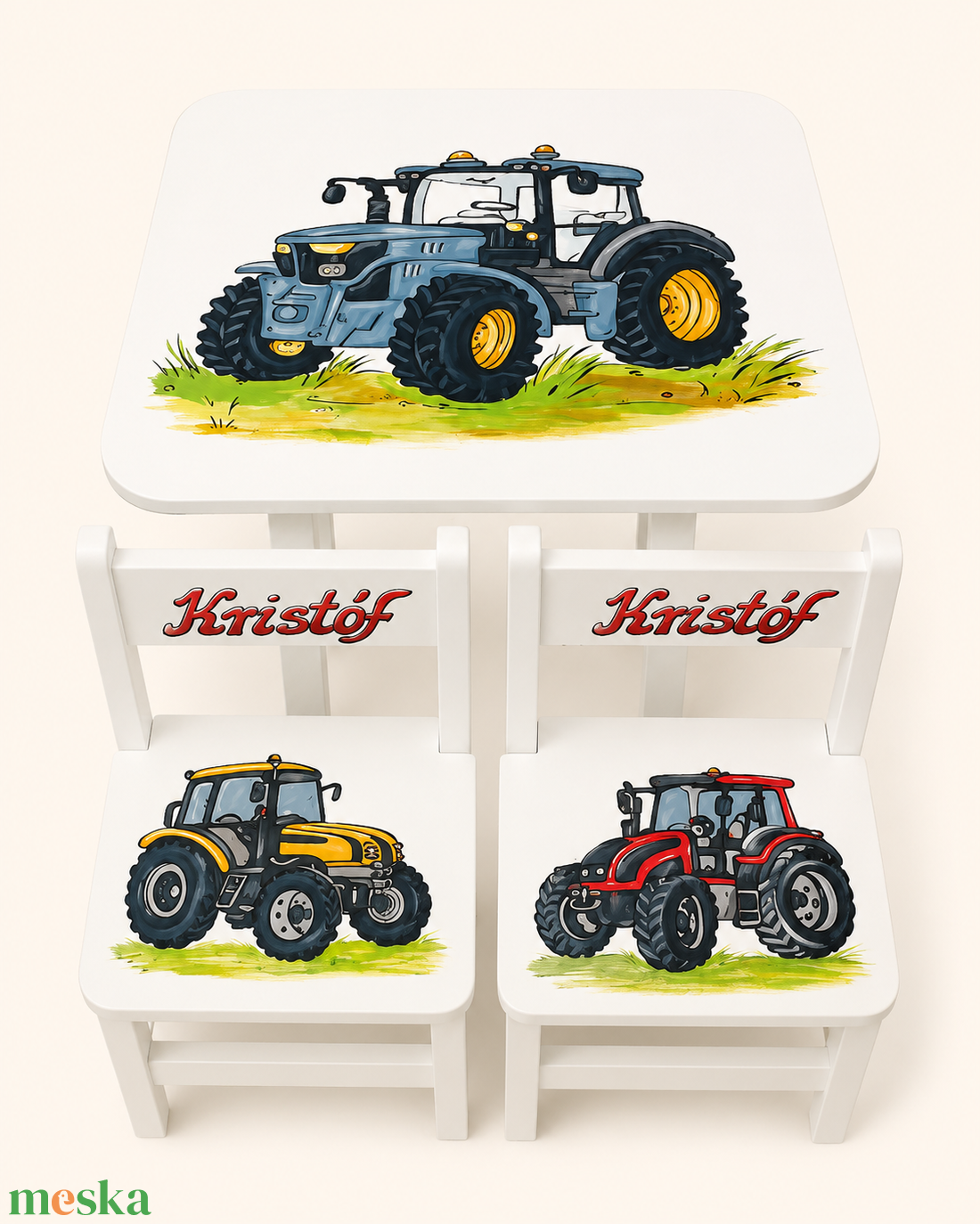 Egyedi gyerek asztal és székek � Egyedi grafikával � Névre szóló kivitel �� Ajándék születésnapra  - baba - mama - babaszobabútor - gyerek asztal székkel - Meska.hu