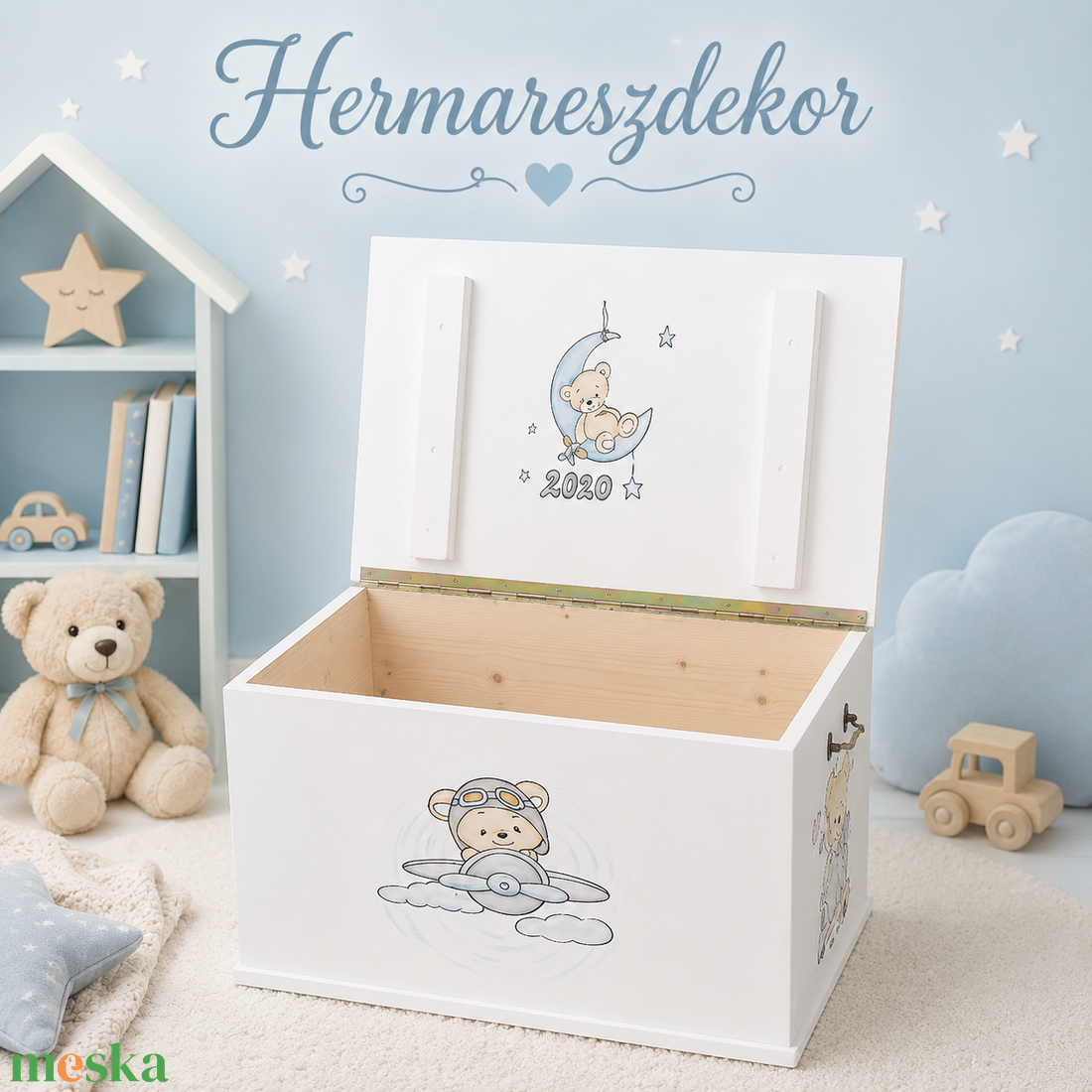 Egyedi kézzel festett kincsesláda névvel vagy felirattal � emlékeknek és kincseknek (40�40�60 cm) - otthon & életmód - tárolás & rendszerezés - láda - Meska.hu