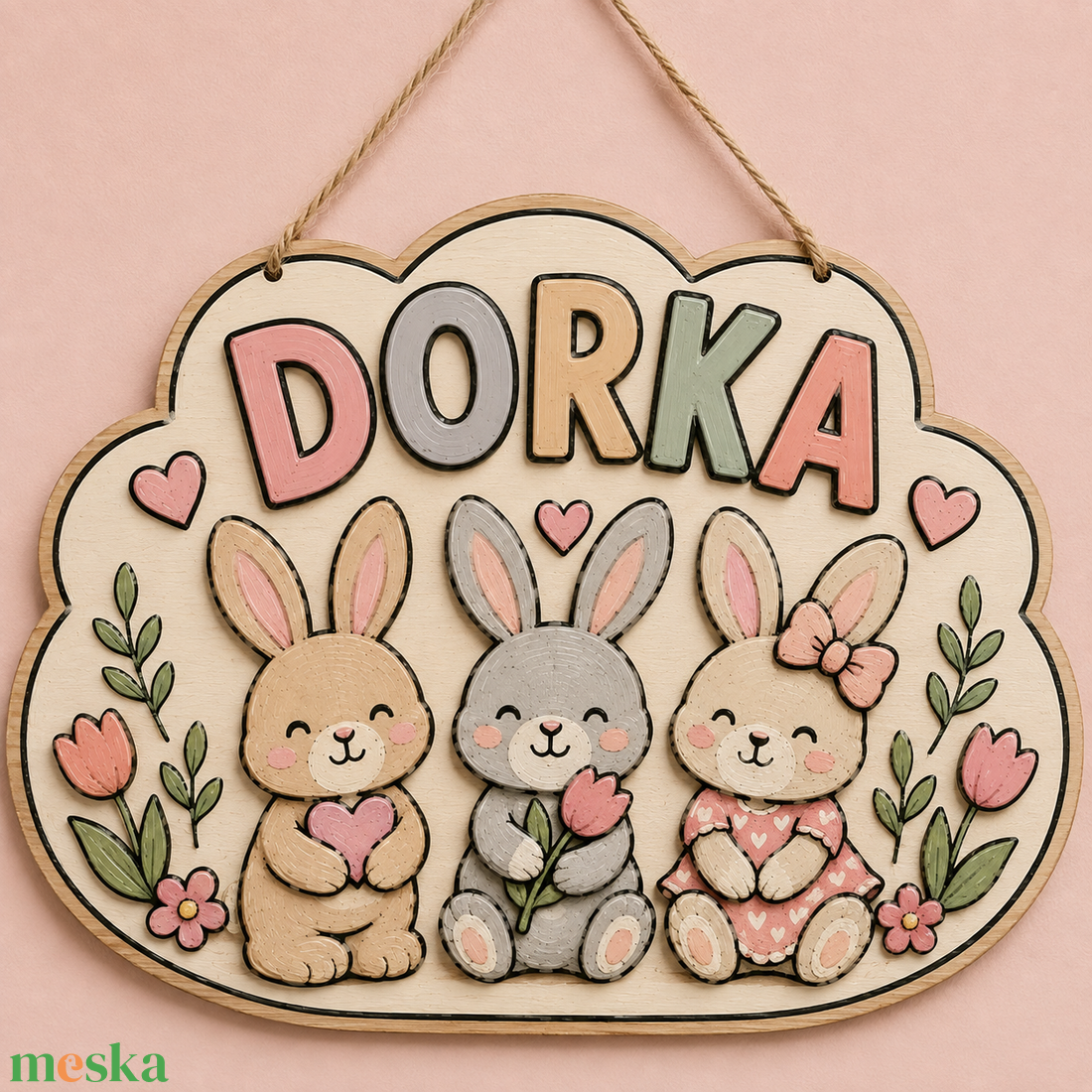 Egyedi fa névtábla � egy kedves, személyes dísz a gyerekszoba ajtajára. - baba - mama - babaszoba dekoráció - gyerek névtábla - Meska.hu
